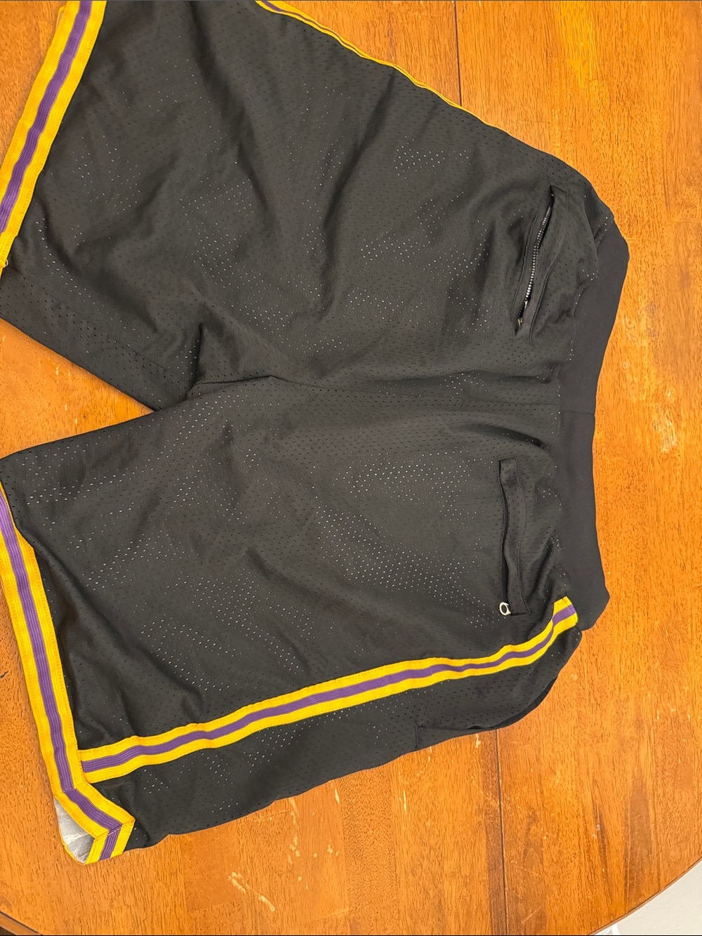 Black and Yellow Athletic Basketball Shorts with Numbered Panels xxl - Picture 7 of 7